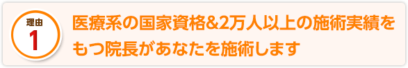 医療系の国家資格＆２万人以上の施術実績をもつ院長があなたを施術します